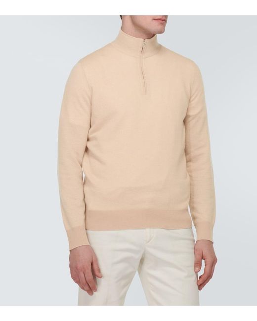 Loro Piana Natural Roadster Cashmere Half-Zip Sweater for men