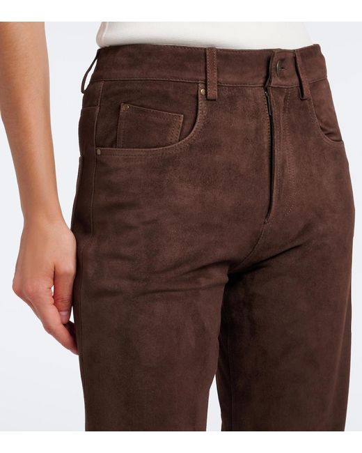 Arma Brown Suede Straight Pants