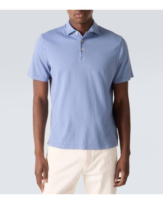 Fedeli Polohemd Zero Aus Baumwoll-Jersey in Blue für Herren