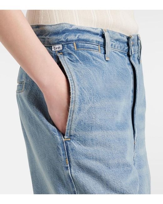 Citizens of Humanity Blue Ayla Mid-Rise Wide-Leg Jeans