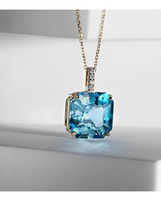 Mateo White 14Kt Necklace With Topaz And Diamonds