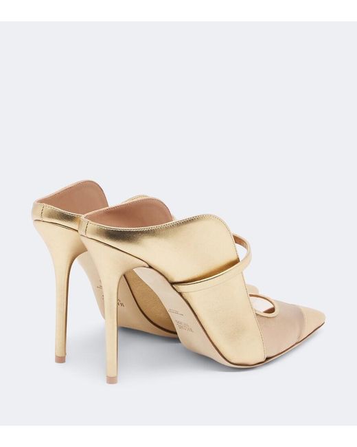 Malone Souliers Brown Maureen Leather And Mesh Mules