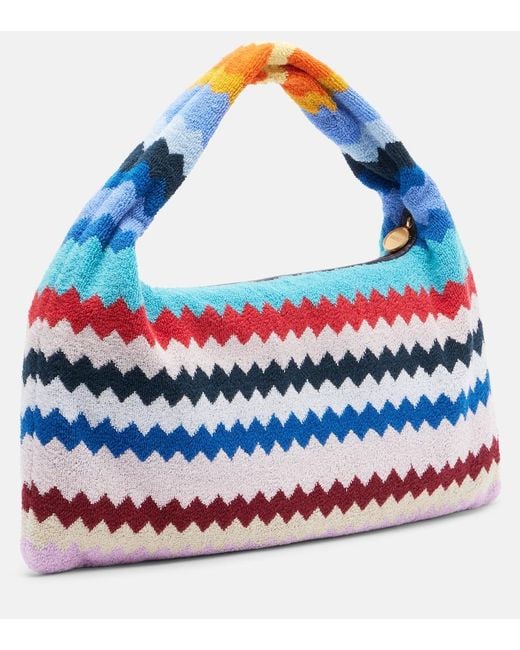 Missoni Blue Zigzag Cotton Terry Top-Handle Bag