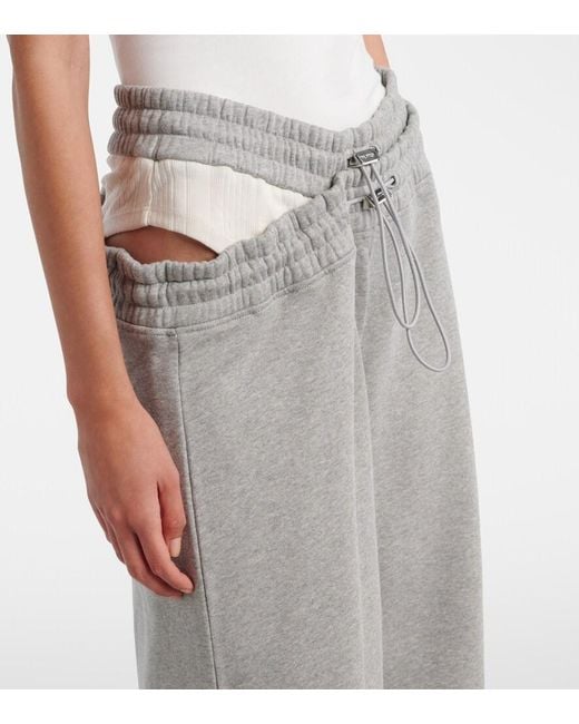 The Attico Gray Cotton Jersey Sweatpants