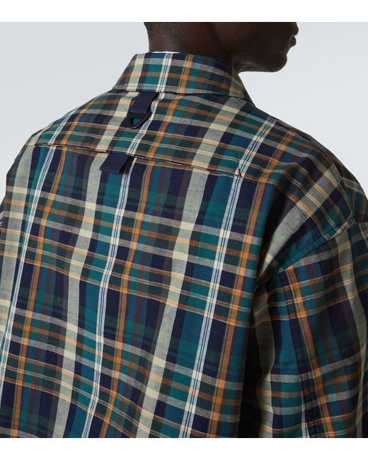 Chaqueta De Algodon Y Lino A Cuadros Comme des Garçons de hombre de color Blue