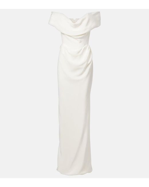 Vivienne Westwood White Bridal Nova Cocotte Silk Cady Bustier Gown