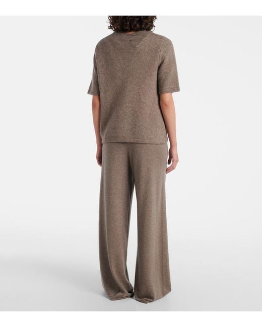 Lisa Yang Brown Cecelia Cashmere And Silk T-Shirt
