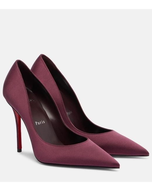 Christian Louboutin Purple Miss Z 100 Crepe Satin Pumps
