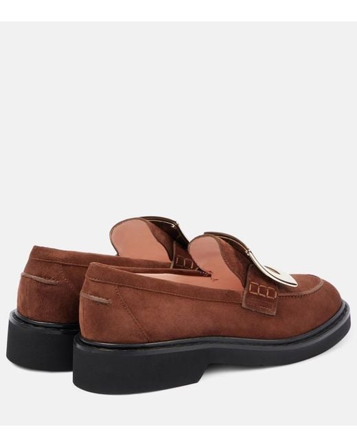 Roger Vivier Brown Viv' Rangers Suede Loafers