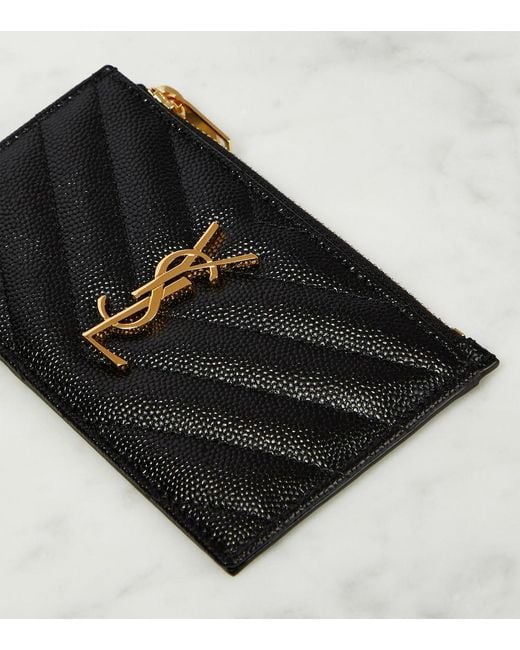 Saint Laurent Black Muenzetui Cassandre Aus Leder