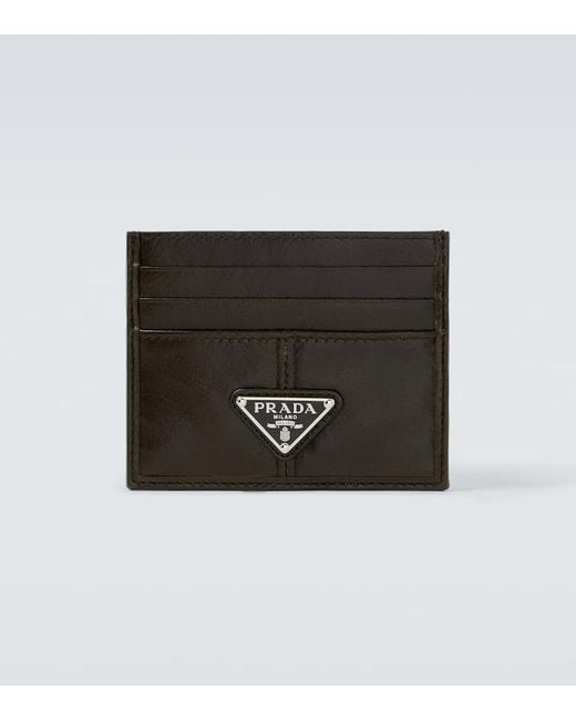 Prada Black Leather Card Holder for men