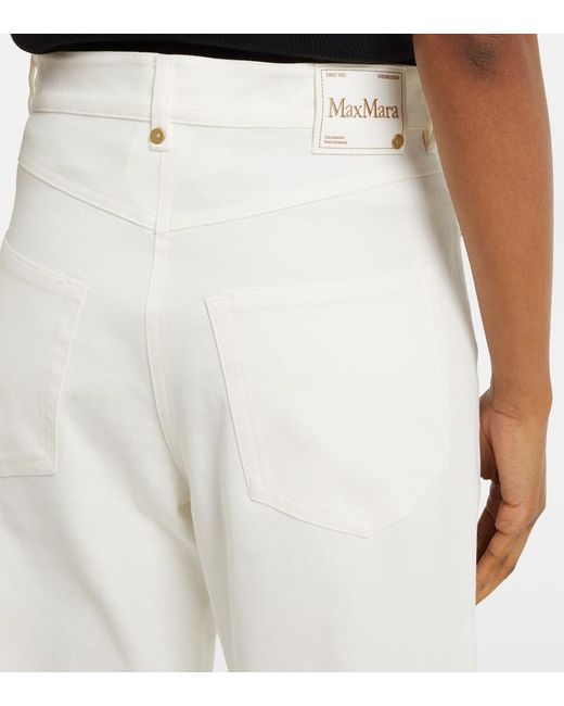 Jeans Cervia A Gamba Larga E Vita Media di Max Mara in White