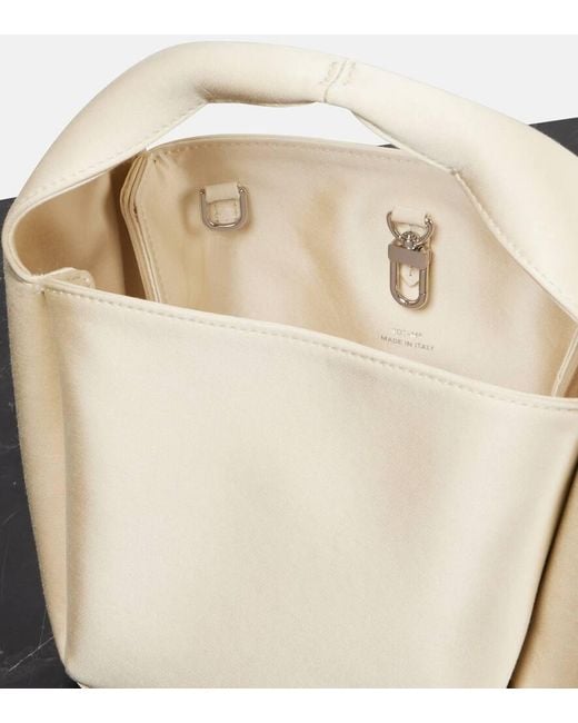Totême  White Bucket-Bag Petite Aus Satin
