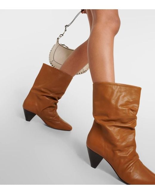 Isabel Marant Brown Reachi Leather Ankle Boots