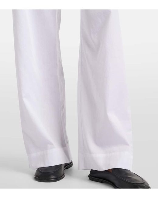 Leset White Weite Mid-Rise-Hose Yoko Aus Baumwolle
