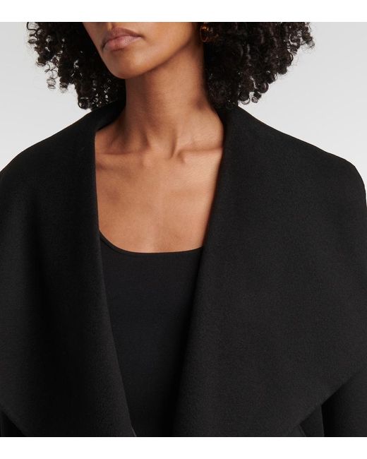 Totême Black Signature Cropped Wool Double Jacket