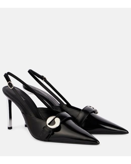 Coperni Black Logo Leather Slingback Pumps