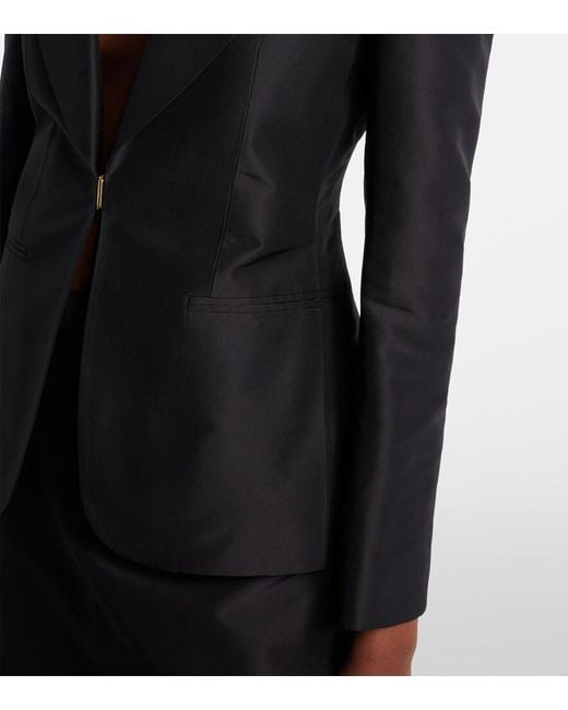 Gucci Black Silk Faille Blazer