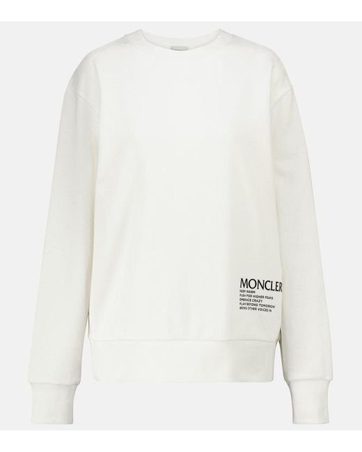 Moncler White Cotton-Blend Sweatshirt