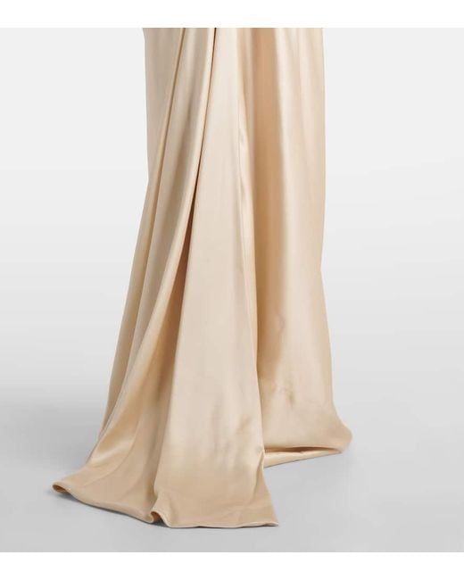 Vivienne Westwood Natural Galaxy Draped Crepe Satin Bustier Gown