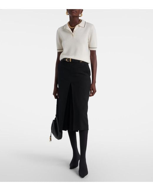 Nili Lotan White Carline Cashmere Polo Sweater