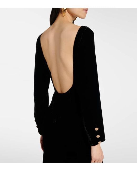 Rixo Black Maxikleid Devina Aus Samt