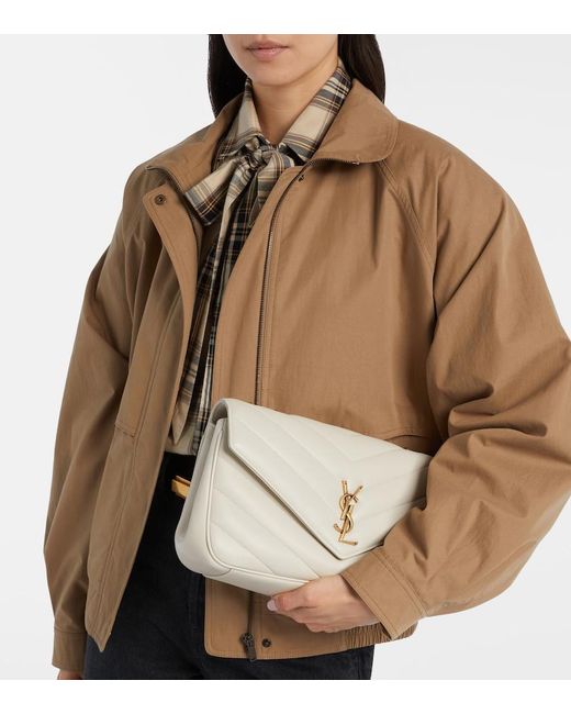 Saint Laurent Natural Loulou Medium Leather Shoulder Bag