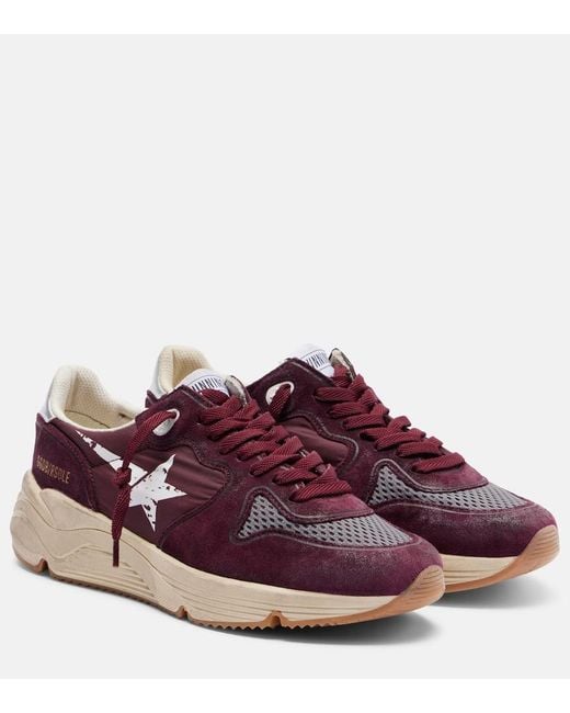 Golden Goose Deluxe Brand Purple Running Nylon Suede-Trimmed Sneakers