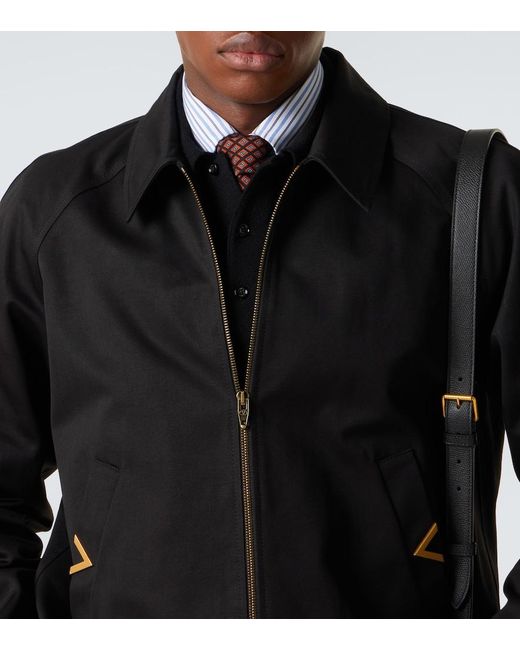 Valentino Black Vgold Cotton Blouson Jacket for men
