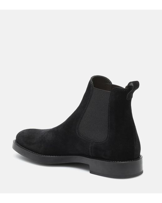 Tod's Black Suede Chelsea Boots