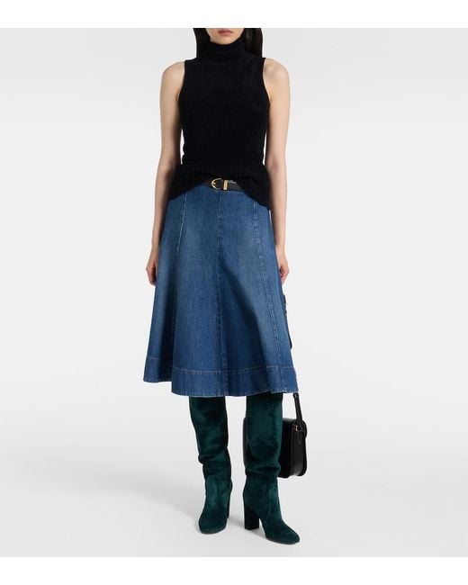 Gianvito Rossi Green Suede Over-The-Knee Boots