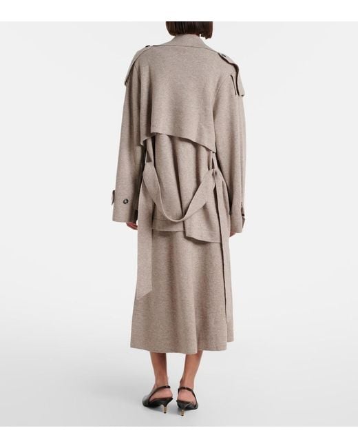 Jardin Des Orangers Brown Wool And Cashmere Midi Skirt