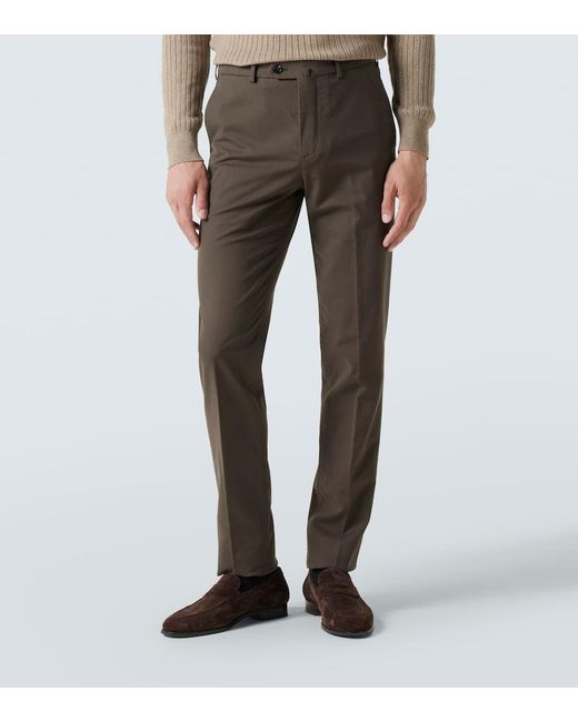 Loro Piana Gray Carlo Cotton-Blend Chinos for men