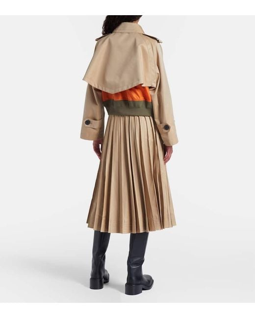 Chaqueta De Sarga Y Gabardina Sacai de color Natural