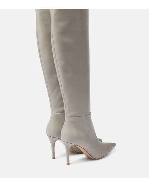 Gianvito Rossi Gray Jules Leather Over-the-knee Boots