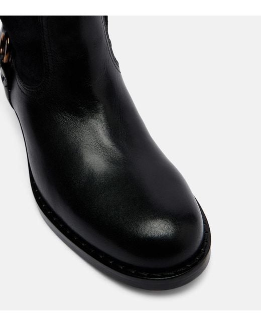 Isabel Marant Black Ildra 35 Leather And Suede Ankle Boots