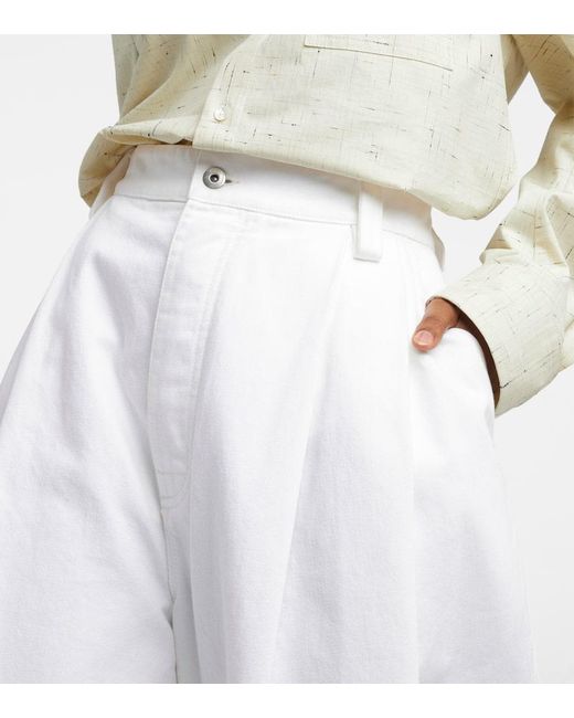 Bottega Veneta White High-Rise Wide-Leg Jeans
