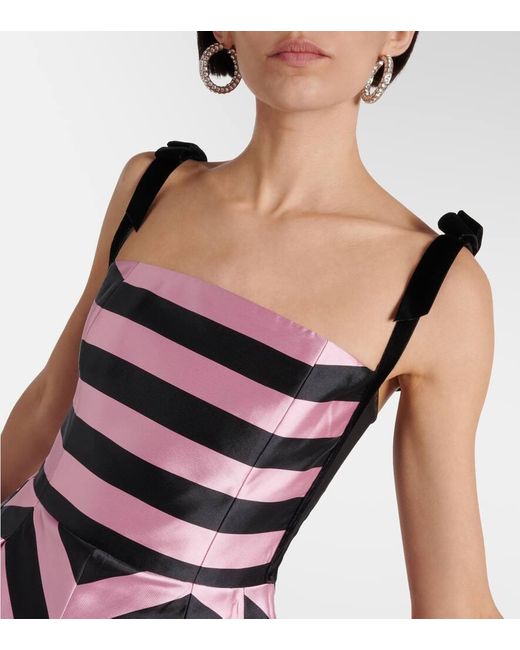Rebecca Vallance Multicolor Jocelyn Striped Midi Dress