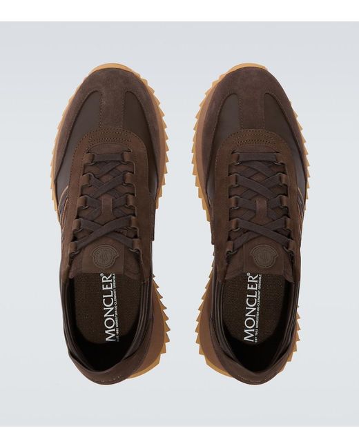 Moncler Brown Pacey2 Suede-Trimmed Sneakers for men