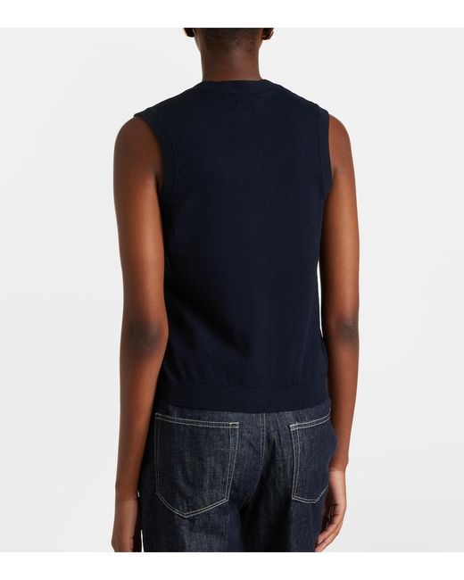 Max Mara Blue Cotton And Silk Vest