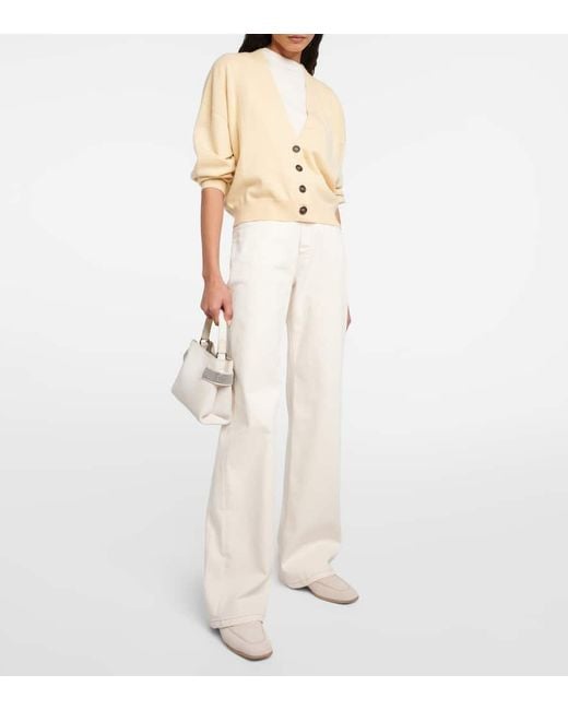 Jeans A Gamba Larga di Brunello Cucinelli in Natural