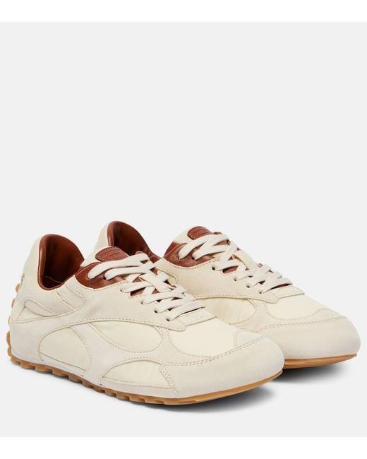 Bottega Veneta White Sneakers Orbit Flash Mit Veloursleder