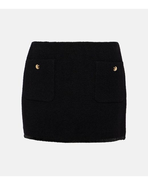 Minifalda de mezcla de lana Miu Miu de color Black