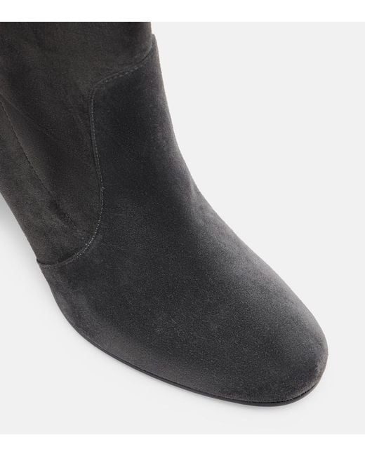 Gianvito Rossi Black Glen 85 Suede Knee-High Boots