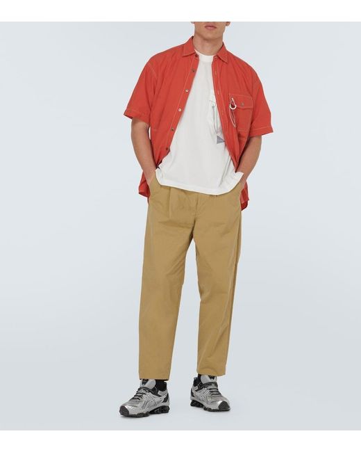 And Wander Orange Cotton-Blend Shirt for men