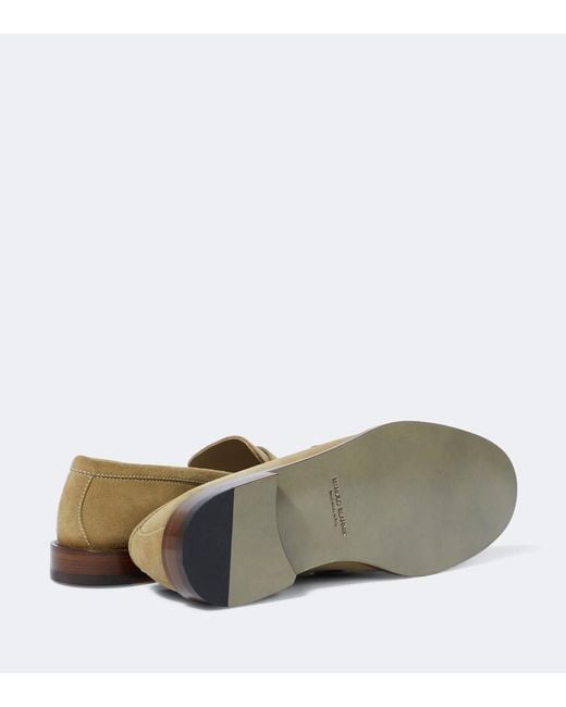 Manolo Blahnik White Perry Suede Loafers for men