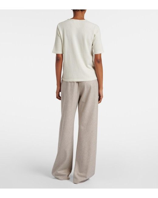 The Row White Ipar Cashmere Top
