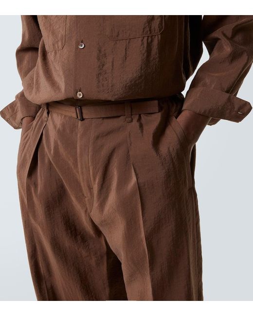 Lemaire Weite Hose Aus Einem Seidengemisch in Brown für Herren