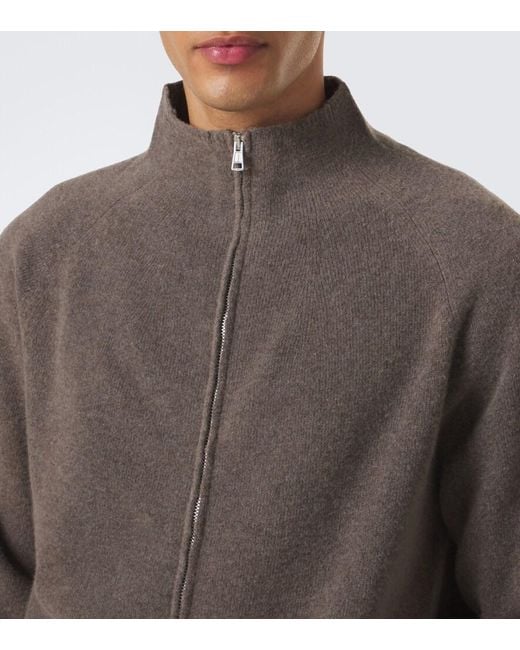 Our Legacy Brown Line Wool Zip-Up Cardigan for men
