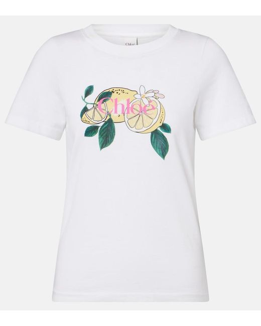 Chloé White Printed Cotton T-Shirt